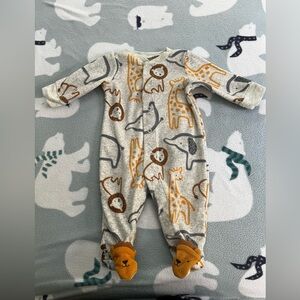 Child of Mine Carter’s Lion fleece onesie zip up pajamas with lion feet